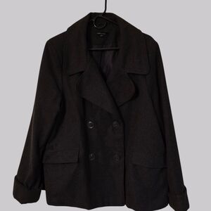 Larry Levine Dark Charcoal‎ Double-Breasted Pea Coat XL